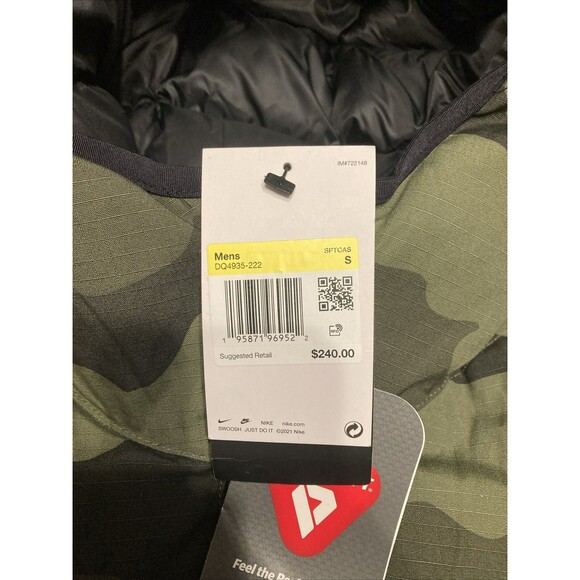 Nike Men Size Small ThermaFit Windrunner Puffer Jacket Green Camo DQ4935-222 - Picture 6 of 8